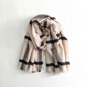 Plaid blanket scarf